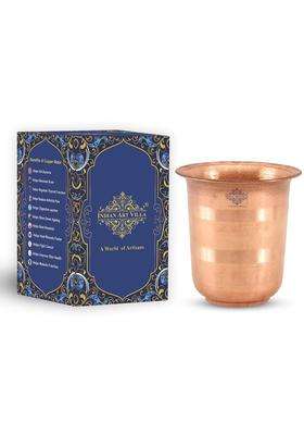 INDIAN ART VILLA Copper Pooja Glass Pure Copper Tumbler Cup for Drinking and Serving Water | 100 ml | 3.4 fl oz