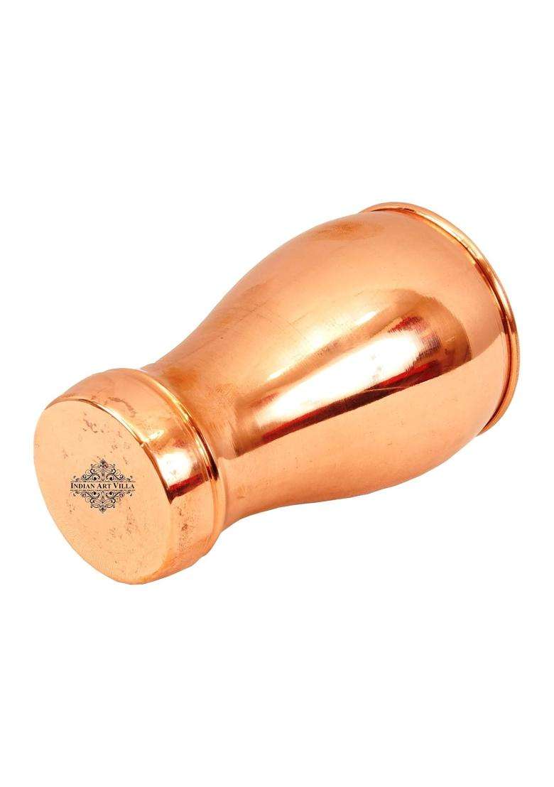 INDIAN ART VILLA 5.5 X 3.0 Pure Copper Wine Glass Goblet Tumbler Cup | 490 ml | 16.6 fl oz | 5.5 Inch - Indya