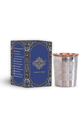 INDIAN ART VILLA Steel Copper Luxury Glass | 250 ml | 8.5 fl oz