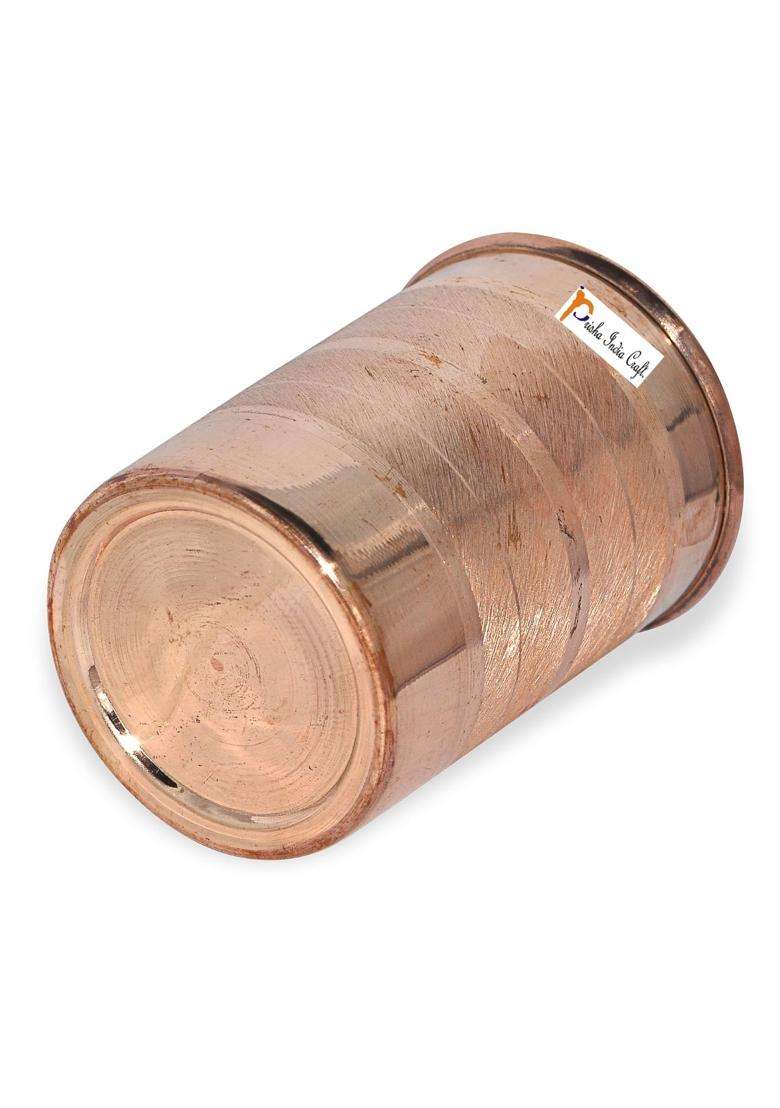 Prisha India Craft Luxury Design Copper Glass Tumbler | 300 ml | 10.1 fl oz | 6-Piece Set - Indya