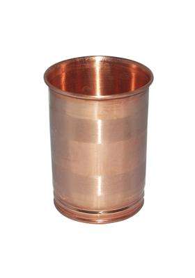 Prisha India Craft Handmade Copper Glass Silver Touch for Ayurveda Healing | 4-Piece Set