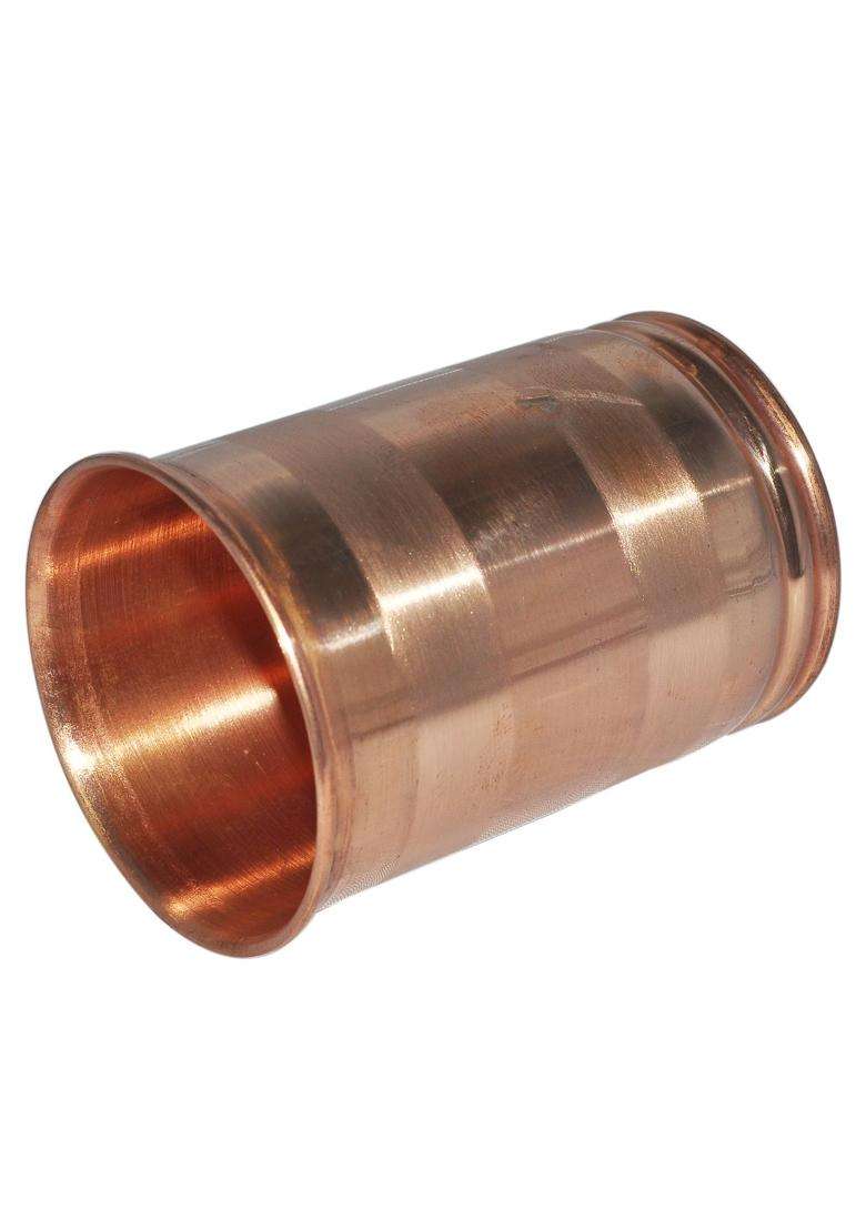 Prisha India Craft Handmade Copper Glass Silver Touch for Ayurveda Healing | 4-Piece Set - Indya