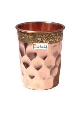Prisha India Craft Handmade Water Glass Copper Tumbler | 3-Piece Set