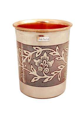 Prisha India Craft Steel Copper Glass Tumbler | 250 ml | 8.5 fl oz
