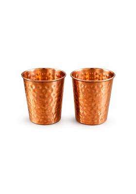 i2collections Mini Copper Glass Handcrafted Hammered Pure Copper Tumbler for Drinking Water | 200 ml | 6.8 fl oz