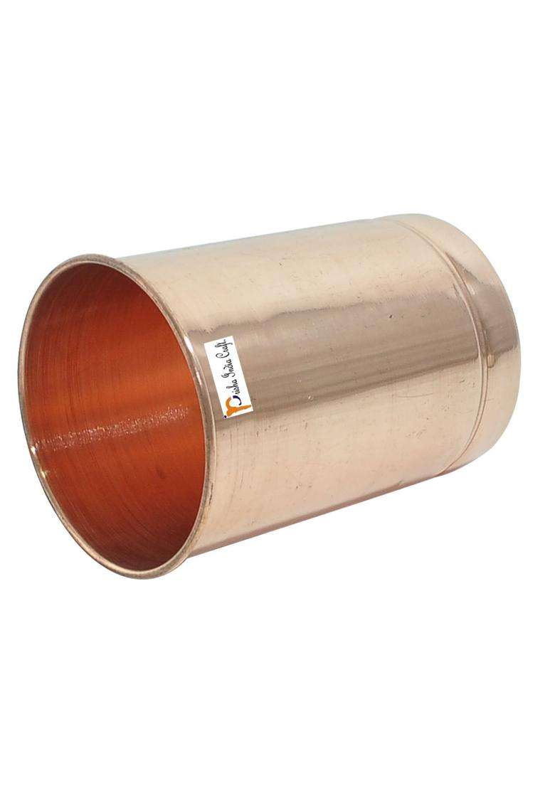 Prisha India Craft Copper Glass Tumbler Set | 300 ml | 10.1 fl oz | 4-Piece Set - Indya
