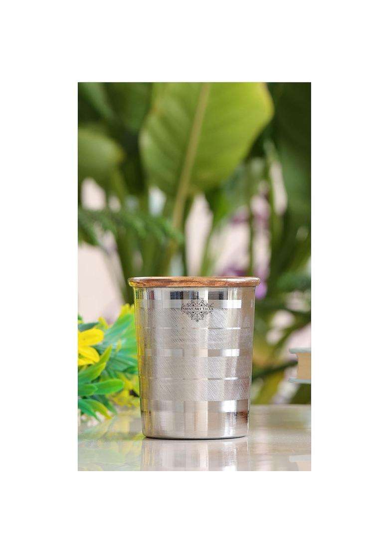 INDIAN ART VILLA Copper Steel Glass Tumbler | 250 ml | 8.5 fl oz - Indya