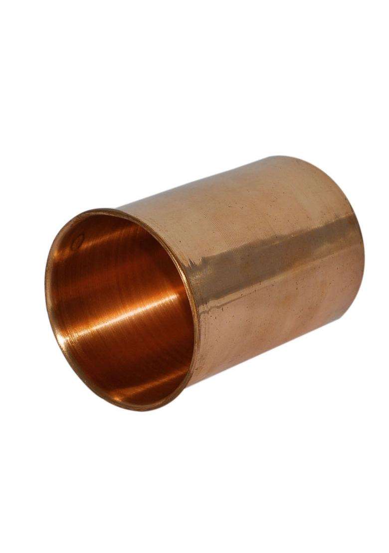Prisha India Craft Small Handmade Copper Drinking Tumbler | 3-Piece Set - Indya