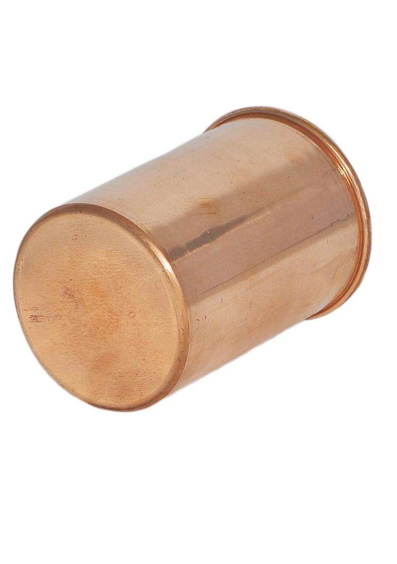 Prisha India Craft Small Handmade Copper Drinking Tumbler | 3-Piece Set - Indya