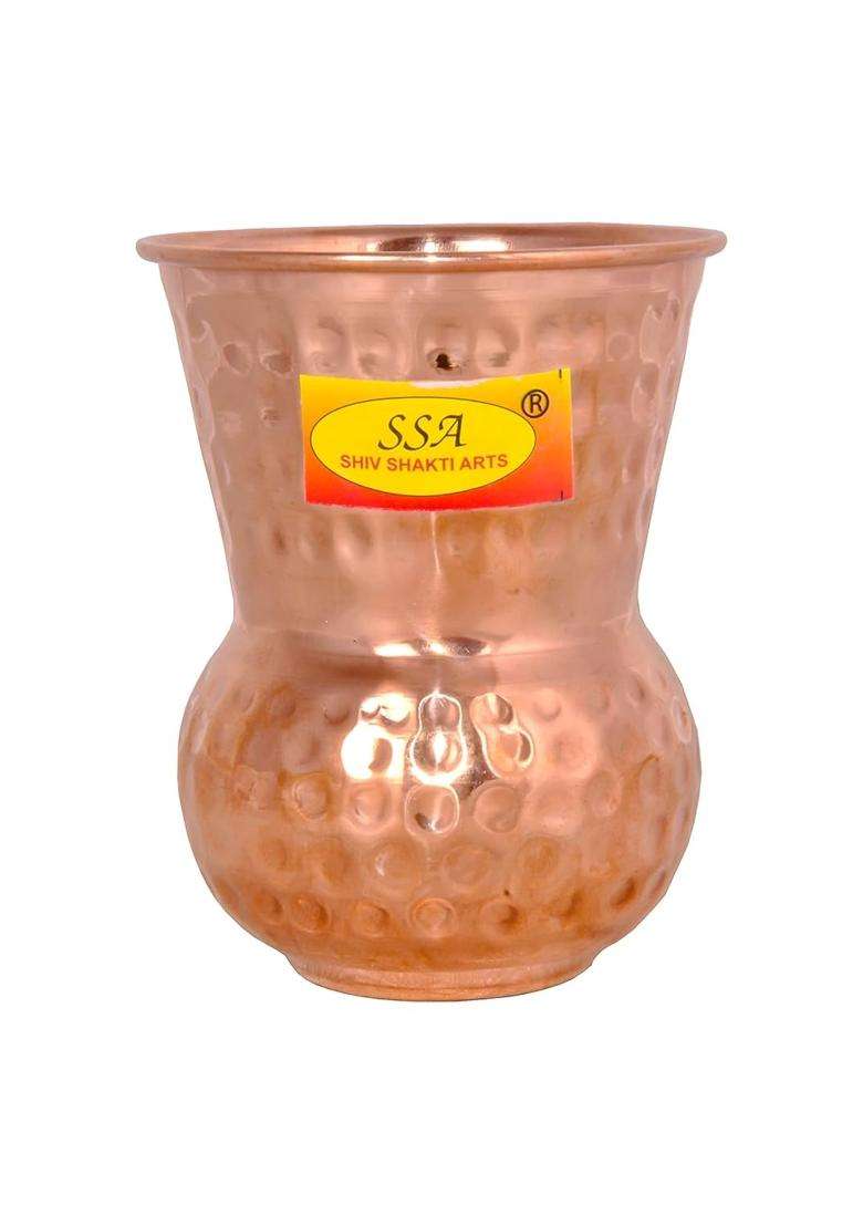 SHIV SHAKTI ARTS Pure Copper Glass Tumbler | 500 ml | 16.9 fl oz - Indya
