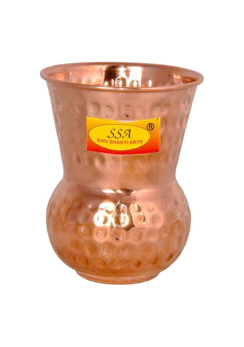 SHIV SHAKTI ARTS Pure Copper Glass Tumbler | 500 ml | 16.9 fl oz - Indya