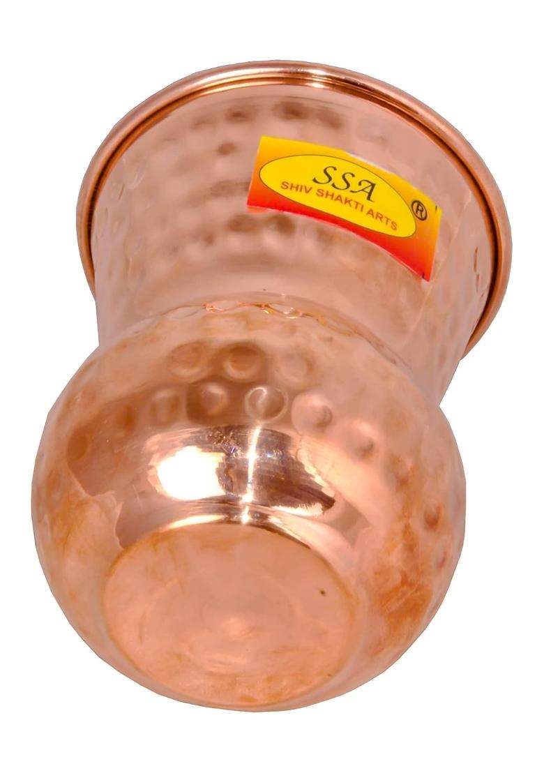 SHIV SHAKTI ARTS Pure Copper Glass Tumbler | 500 ml | 16.9 fl oz - Indya