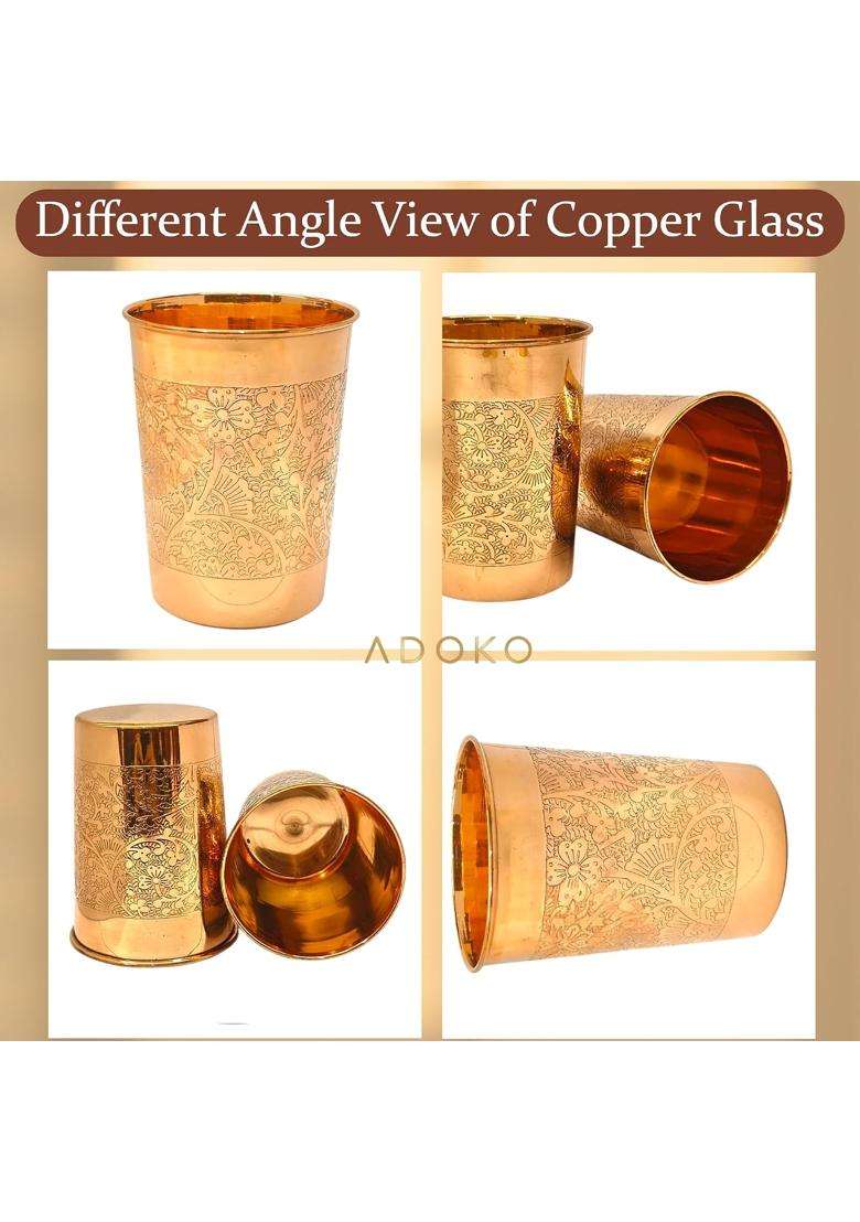 Adoko Pure Copper Tumbler | 300 ml | 10.1 fl oz - Indya