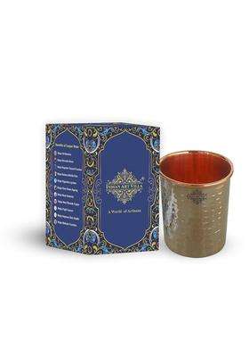 INDIAN ART VILLA Steel Copper Hammered Glass | 300 ml | 10.1 fl oz