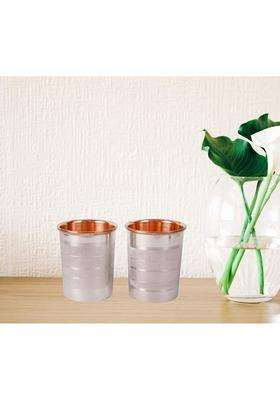JAIPUR ACE Copper Glass Water Tumbler | 300 ml | 10.1 fl oz | 2-Piece Set