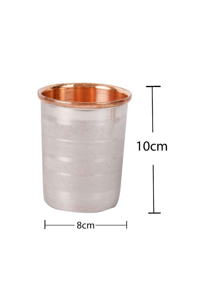 JAIPUR ACE Copper Glass Water Tumbler | 300 ml | 10.1 fl oz | 2-Piece Set - Indya