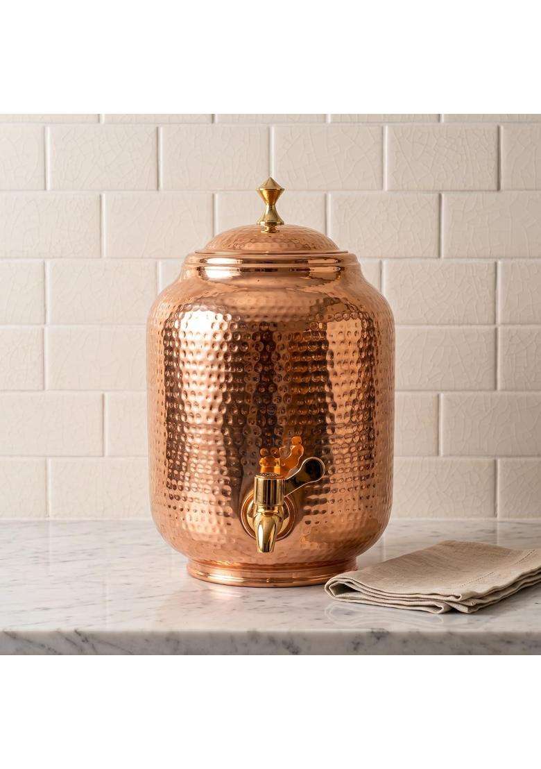 Copper-Master Hammered Copper Water Dispenser | 5 L | 5.3 Qt - Indya