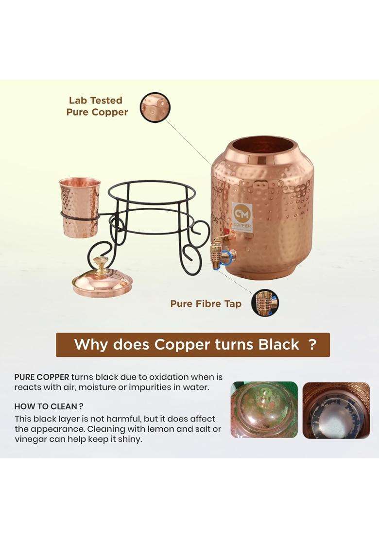 Copper-Master Hammered Copper Water Dispenser | 5 L | 5.3 Qt - Indya