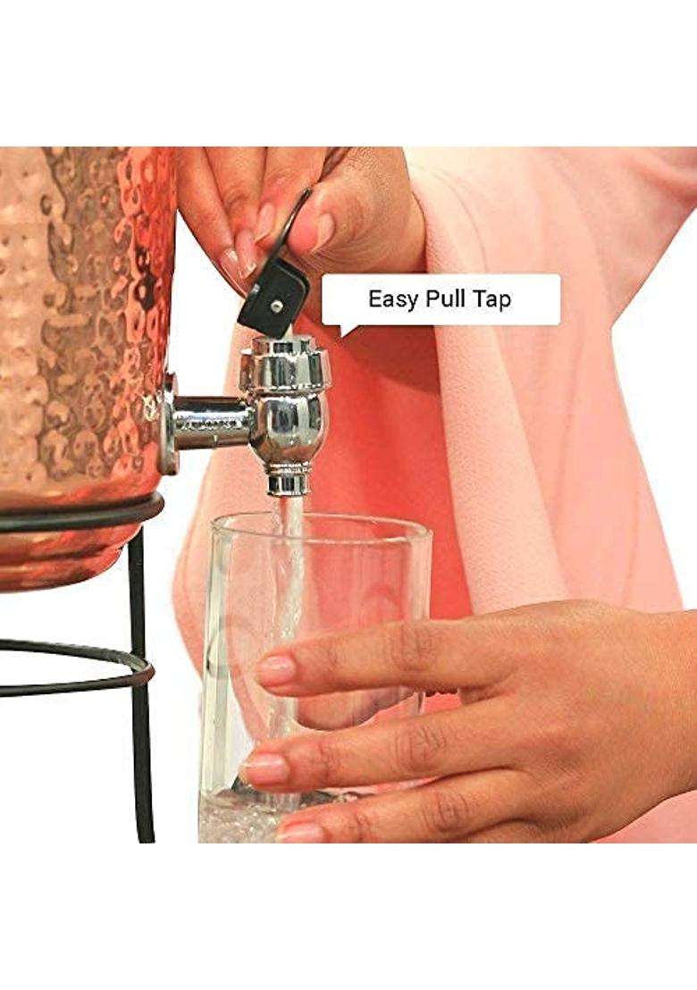 R Ayurveda Copper Hammered Copper Water Dispenser | 5 L | 5.3 Qt - Indya