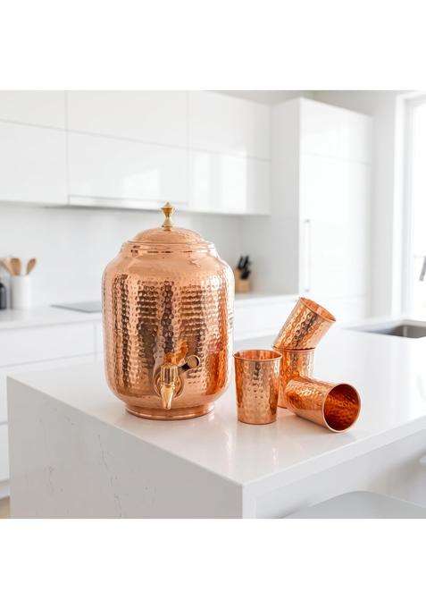 Copper-Master Hammered Copper Water Dispenser | 5 L | 5.3 Qt