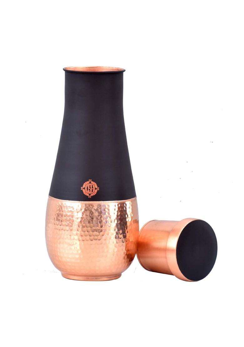 DSH CRAFTING YOUR CURIOSITY DSH Designer Pure Copper Bedside Bedroom Water Store Bottle Jar Pot - Indya