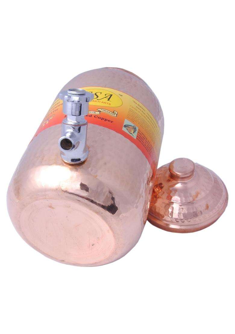 SHIV SHAKTI ARTS Pure Copper Water Pot Matka Container Capacity | 4500 ml | 152.2 fl oz - Indya