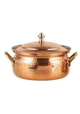 THE HEALING STORE Handcrafted Pure Copper Handi for Cooking and Serving | 13 cm | 5.1 Inch