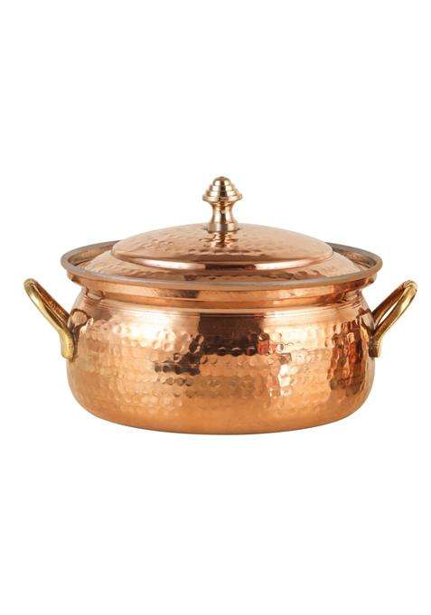THE HEALING STORE Handcrafted Pure Copper Handi for Cooking and Serving | 13 cm | 5.1 Inch