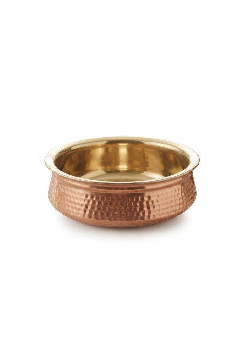 SHAAN mfg. Pure Handcrafted Copper Lagan Handi Patila Cooking Pot with Lid | 500 ml | 16.9 fl oz | Lead Free | Tin Lined Kalai - Indya