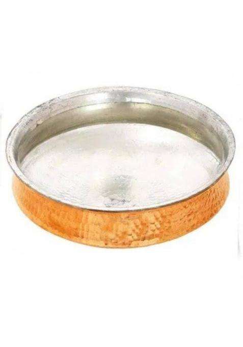 SHAAN mfg. Pure Copper Lagan Handi Cooking Pot Dish Pan with Tin Lining | 3 L | 3.2 Qt | 8 Inch