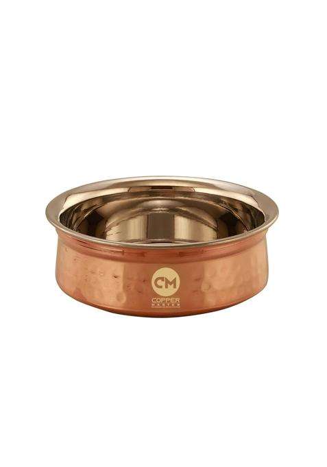 Copper-Master Hammered Steel Copper Handi Cooking Pot Serving Bowl | 300 ml | 10.1 fl oz