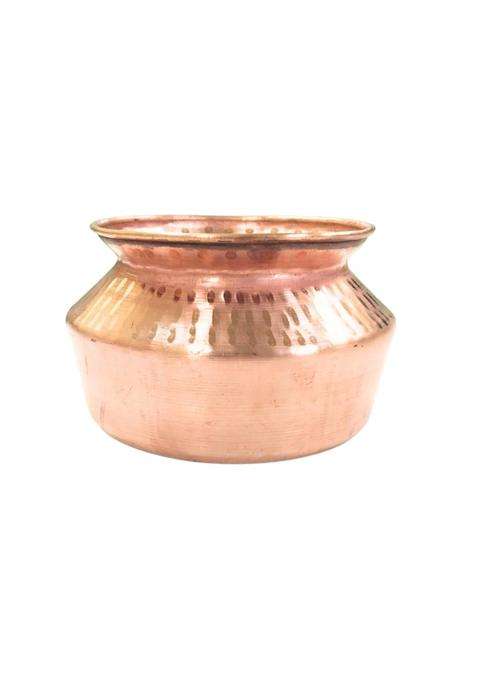 SHAAN mfg. Shaan Mfg Traditional Copper Handi Set | 1.2 L | 1.3 Qt | Hammered Finish