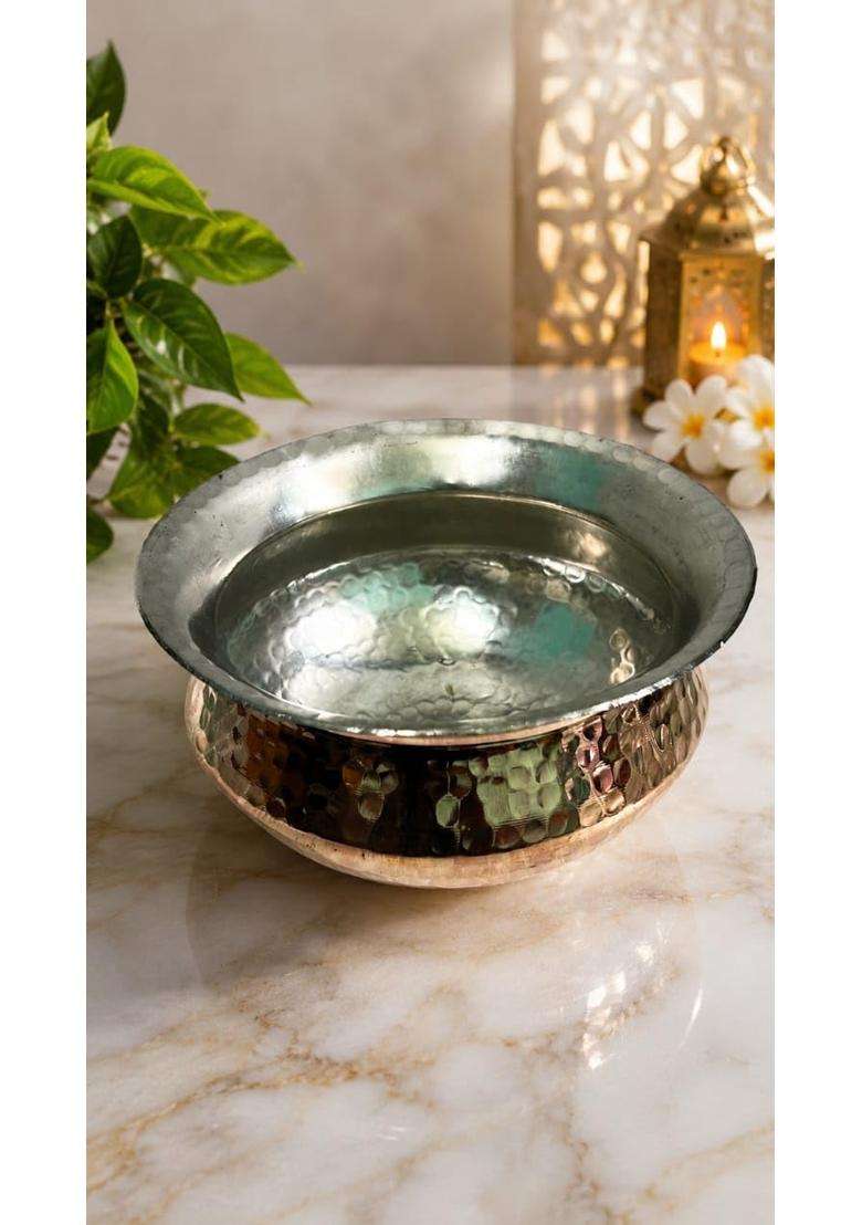 SHAAN mfg. Pure Copper Lagan Handi Sipri Cooking Pot | 3 L | 3.2 Qt - Indya