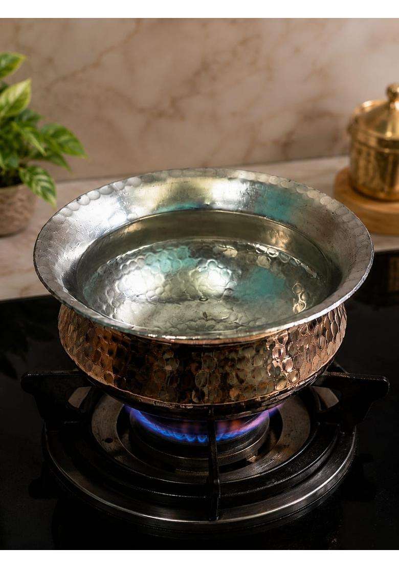 SHAAN mfg. Pure Copper Lagan Handi Sipri Cooking Pot | 3 L | 3.2 Qt - Indya