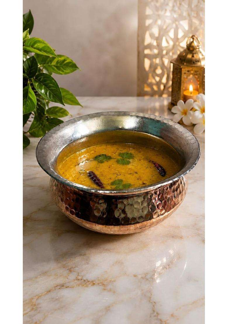 SHAAN mfg. Pure Copper Lagan Handi Sipri Cooking Pot | 3 L | 3.2 Qt - Indya