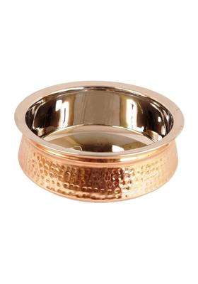 SHAAN mfg. Pure Handcrafted Copper Lagan Handi Patila Cooking Pot with Lid | 500 ml | 16.9 fl oz | Lead Free | Tin Lined Kalai