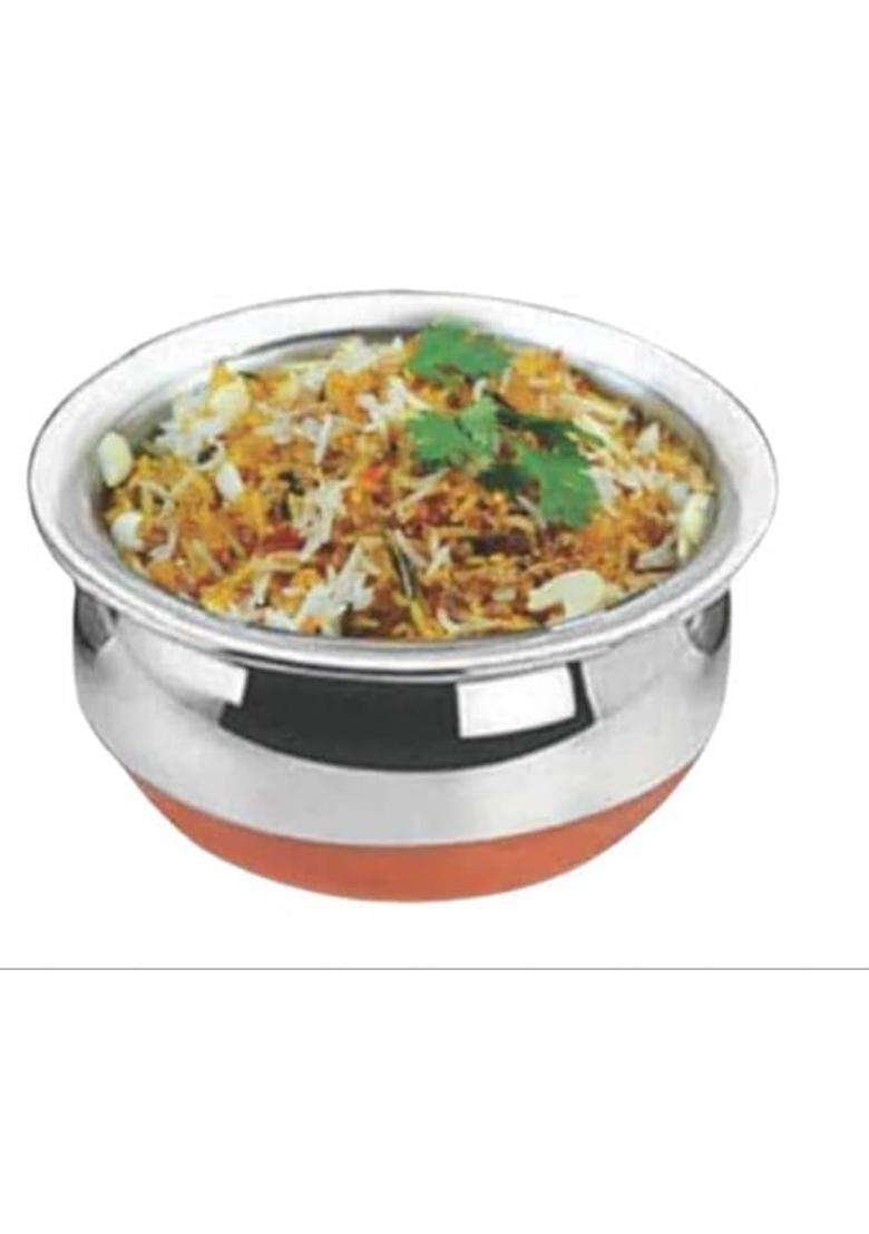 KITCHENZO Premium Stainless Steel Handi Copper Bottom Cooking Pot with Mirror Finish | 1.8 L | 1.9 Qt - Indya