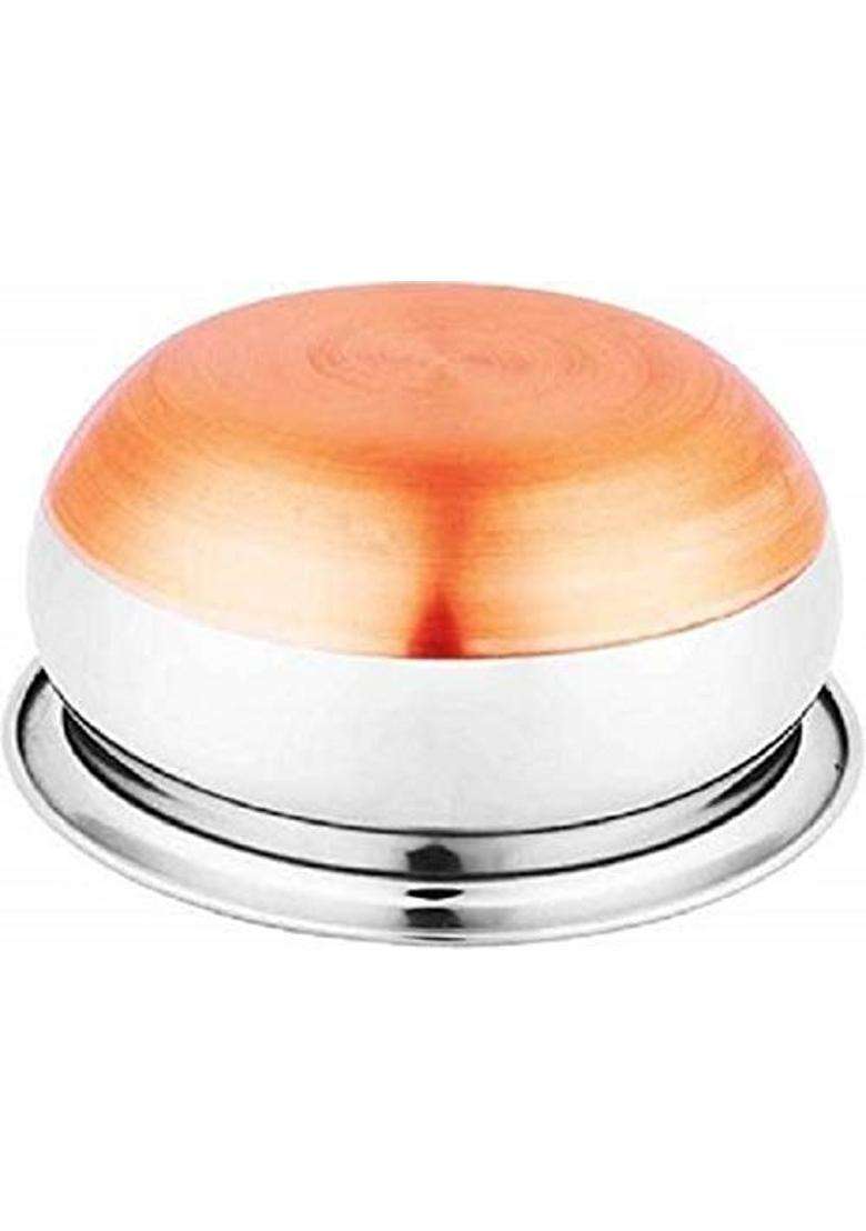 Super HK Stainless Steel Copper Bottom Handi Pot Biryani Punjabi Handi with Lid | 0.5 L | 0.5 Qt | Pack of 2 - Indya