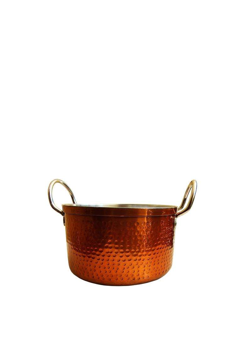 FLIXBLOOM Special Copper Finish Induction Base Bottom | 4 L | 4.2 Qt | With Lid - Indya