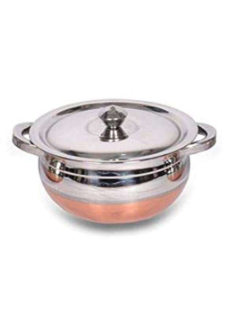 Super HK Stainless Steel Copper Bottom with Handle Handi Pot Biryani Punjabi Handi | 1.5 L | 1.6 Qt - Indya