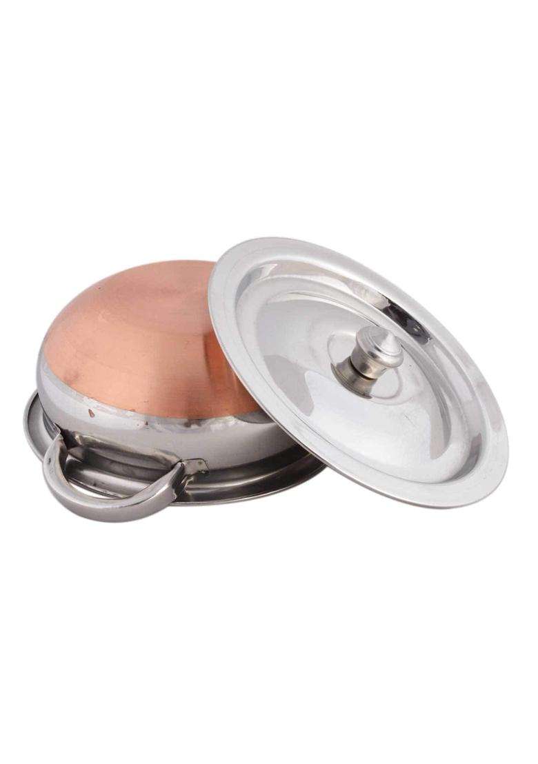 Super HK Stainless Steel Copper Bottom with Handle Handi Pot Biryani Punjabi Handi | 1.5 L | 1.6 Qt - Indya
