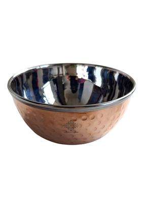 INDIAN ART VILLA Steel Copper Finger Bowl | 400 ml | 13.5 fl oz | Hammered Finish