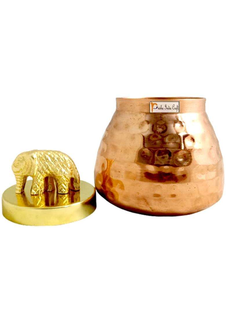 Prisha India Craft Copper Plating Dry Fruit Container Decorative Serving Bowl Set - Indya
