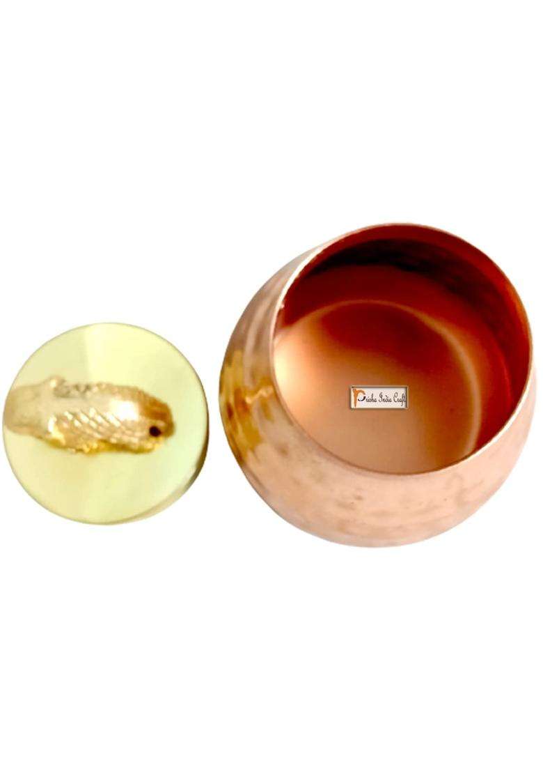 Prisha India Craft Copper Plating Dry Fruit Container Decorative Serving Bowl Set - Indya
