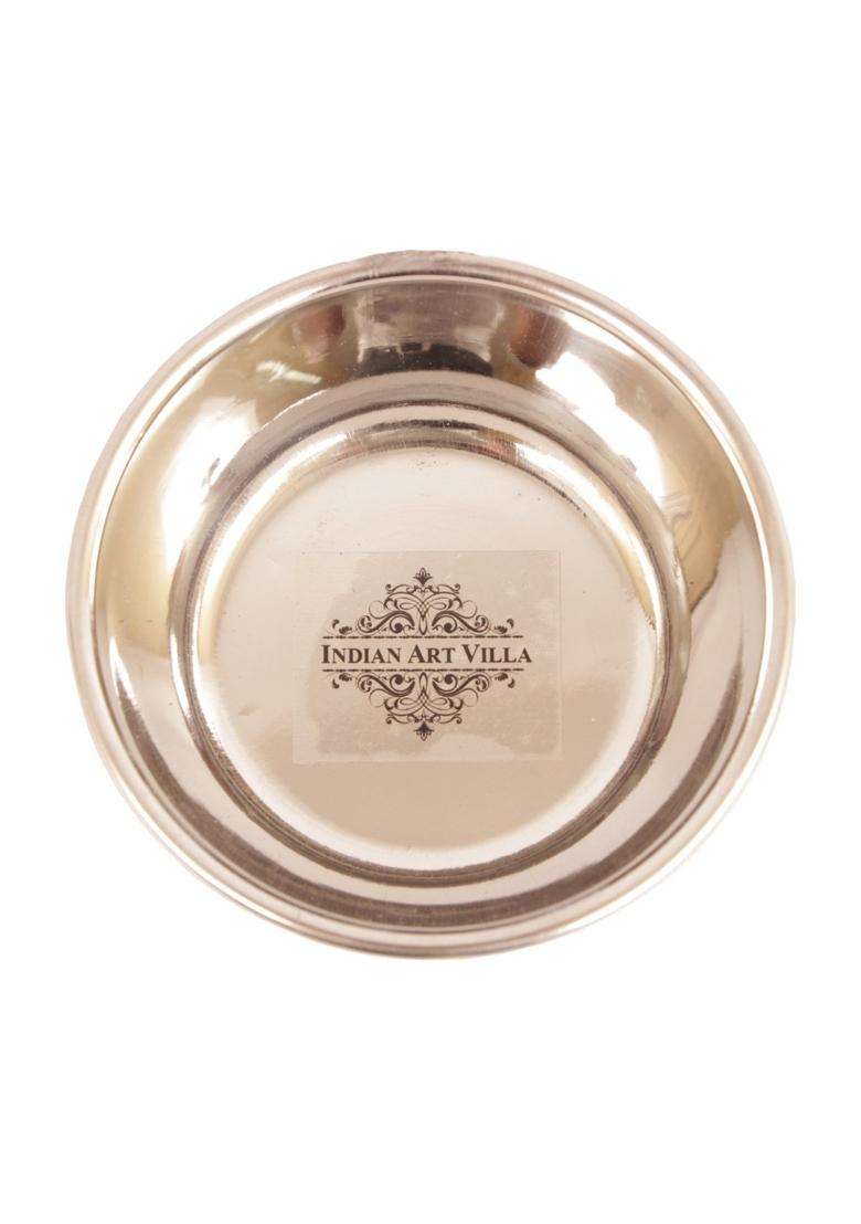 INDIAN ART VILLA Steel Copper Bowl Serveware and Dinnerware Home Restaurant Hotel | 100 ml | 3.4 fl oz - Indya