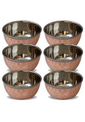 Prisha India Craft Prisha Copper Serving Bowl Serveware Katoris | 6-Piece Set