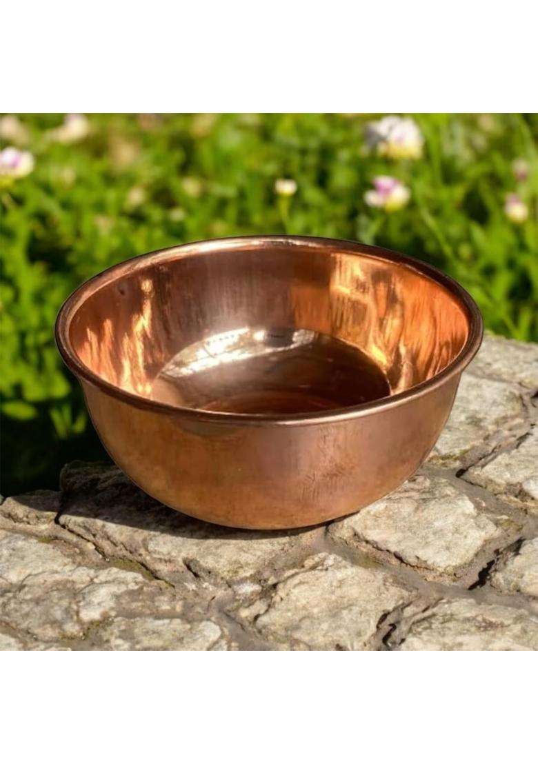 GBW Pure Copper Pooja Bowl Set | 250 ml | 8.5 fl oz | 2-Piece Set - Indya