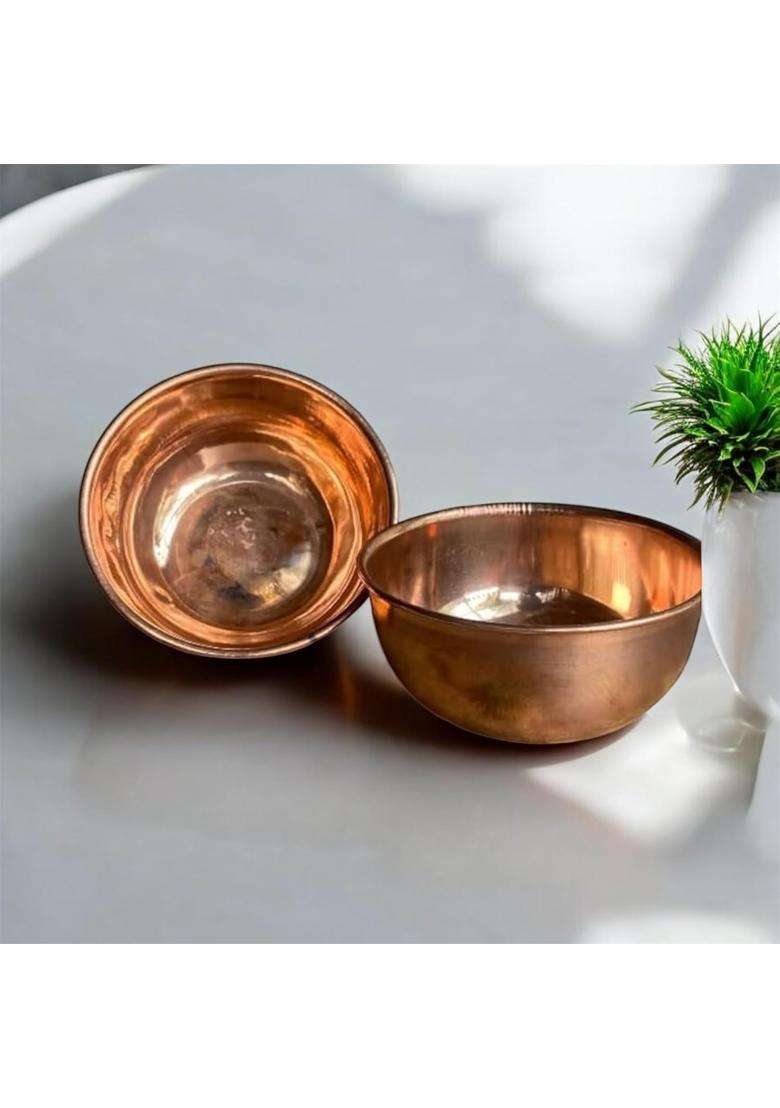 GBW Pure Copper Pooja Bowl Set | 250 ml | 8.5 fl oz | 2-Piece Set - Indya