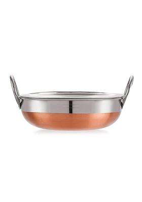VOMI Copper Bottom Kadhai Wok Stainless Steel Pot Pan for Frying