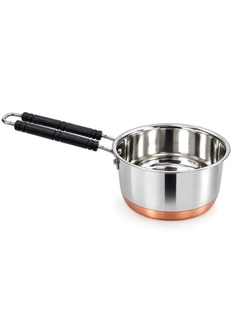 AAYU CRAFT KITCHENWARE FOR LIFE Sauce Pan with Gas Stove Friendly Heavy Guage Copper Bottom | 3 L | 3.2 Qt - Indya